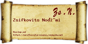 Zsifkovits Noémi névjegykártya